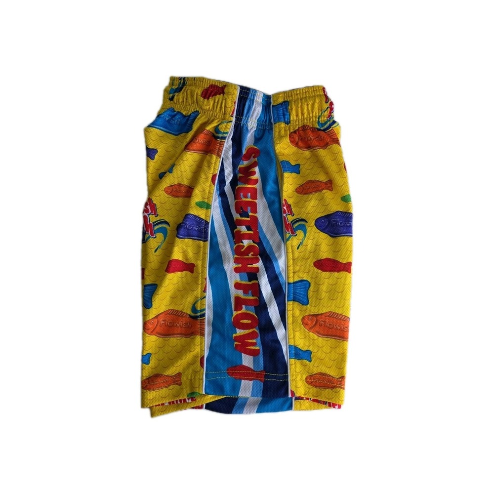 Flow Society Youth Lacrosse Shorts MULTICOLOR SWEETISH FLOW FISH Boys Size SM.